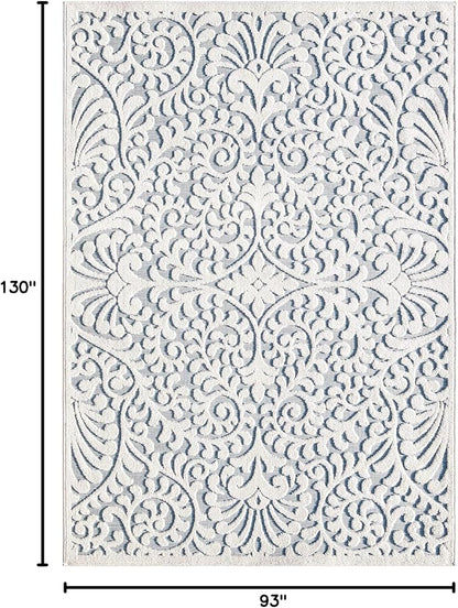 My Texas House Bluebonnets Area Rug 7.9x10.10 Indoor Outdoor, Natural Blue
