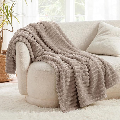 Bedsure GentleSoft Brown Throw Blanket for - Cozy Soft Fleece Blankets for Women, Cute Small Throws for Girls, Mocha Meringue, 50x60 Inches