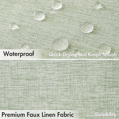 MIULEE 84" Long Scalloped Shower Curtain Linen Textured with 12 Metal Hooks Cute Extra Long Heavy Duty Washable Waterproof Cloth Spring Shower Curtains with Black Border for Bathroom Hotel,Sage Green