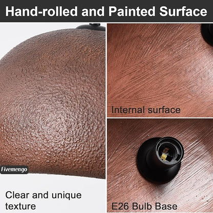 19.7in Wabi Sabi Pendant Lights Kitchen Island Lighting Fixture Ceiling Mount Brown Modern Japanese Lamp Japandi Chandelier for Dining Living Room Hallway Bedroom Restaurant Hanging Lamp