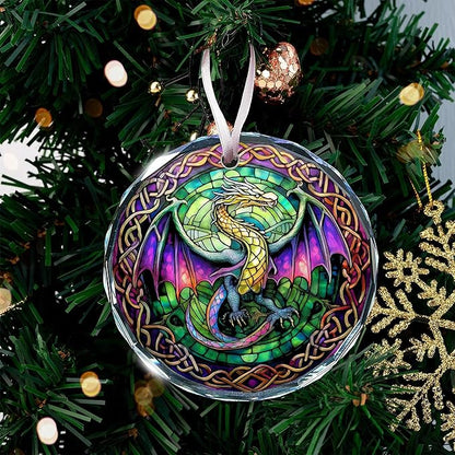 Celtics Ornament - Dragon Themed Celtic Christmas Ornaments for Tree, Unique Dragon Tree Topper, Perfect for Dragons Lovers, Eye-Catching Celtic Knot Ornaments, Ideal for Families
