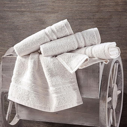Hawmam Linen Sea Salt Cream Hand Towels 4 Pack Turkish Cotton Premium Quality Soft and Absorbent Small Towels for Bathroom
