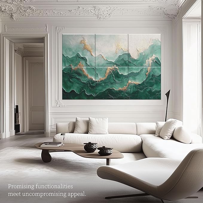 6-Pack Acoustic Wall Panels 72x48 Inch Decorative Acoustic Panels Sound Absorbing Wall Art for Studio Office Home Easy Installation