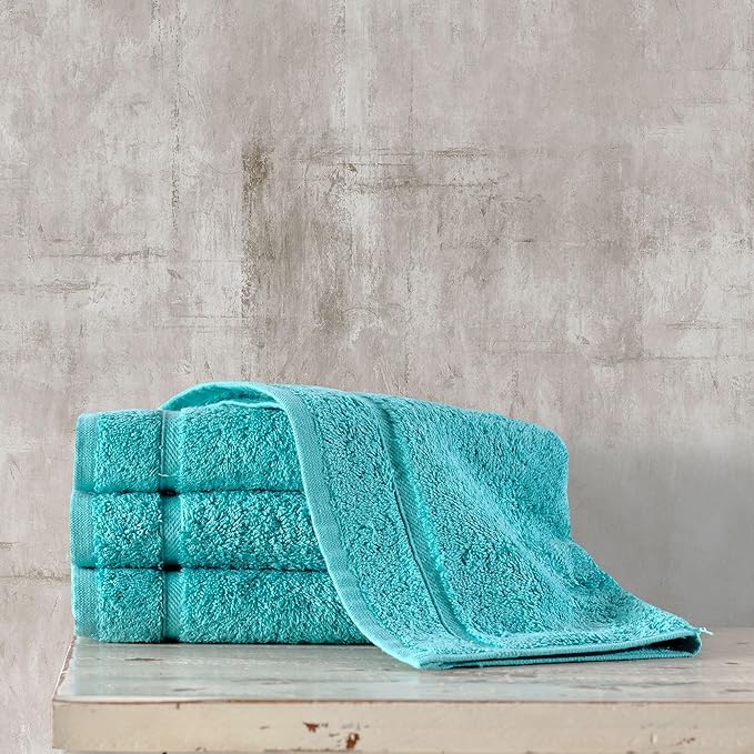 Teal Turquoise Washcloth Linen Set Premium Original Turkish Cotton  Softness Absorbency for Face, Hand Bath Sheets, Teal Turquoise