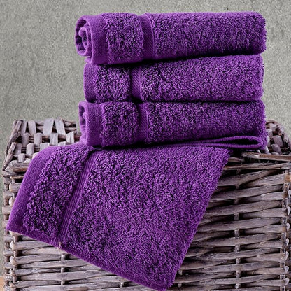 Hawmam Linen Luxury Cotton Washcloths 13x13 Inch Large Hotel Spa Bathroom Face Towel 12 Pack, Purple