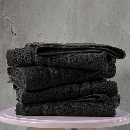 Hawmam Linen Hand Towels 4 Pack Turkish Cotton Premium Quality Soft and Absorbent Small Towels for Bath Towels, Black