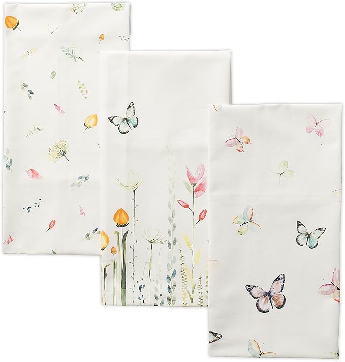 Maison d'Hermine Dish Towels 100% Cotton Absorbent Botanical Fresh Set of 3 Spring Summer