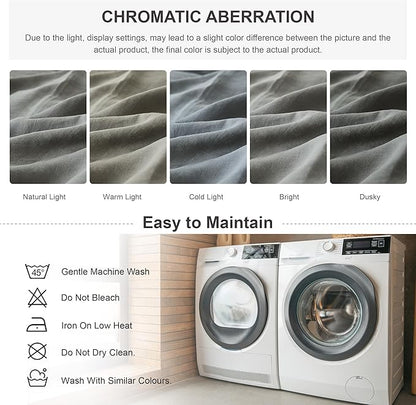 Simple&Opulence 100% Linen Duvet Cover Set, 3 PCS Ultimate Grey Duvet Cover King Size, Breathable Soft Comfy Linen Bedding Comforter Cover with 2 Pillowcases(Ultimate Grey, 104"x92")