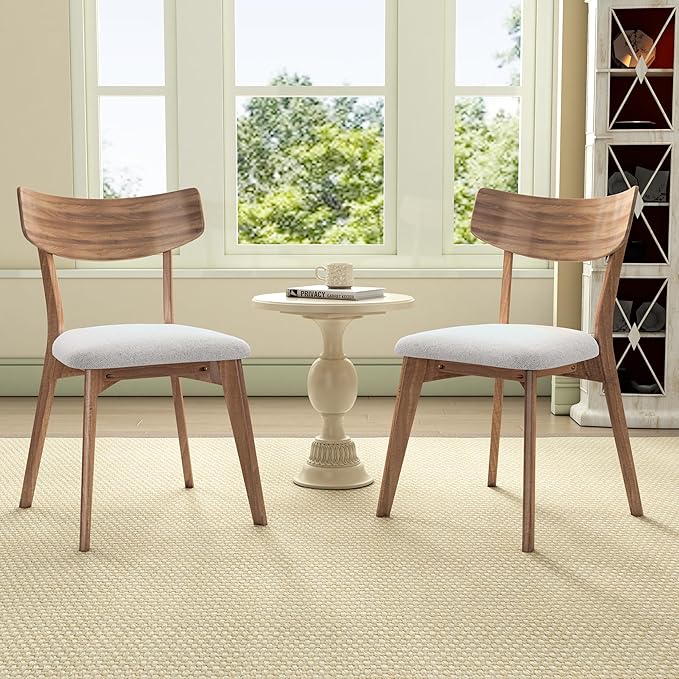 Christopher Knight Home Upholstered Wood Dining Chair,Stylish Designed Dining Room Chair for Living Room (Set of 2),Light Beige