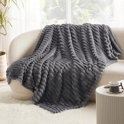 Bedsure Grey Fleece Throw Blanket for - Super Soft Cozy Blankets for Women, Cute Small Throws for Girls, 50x60 Inches