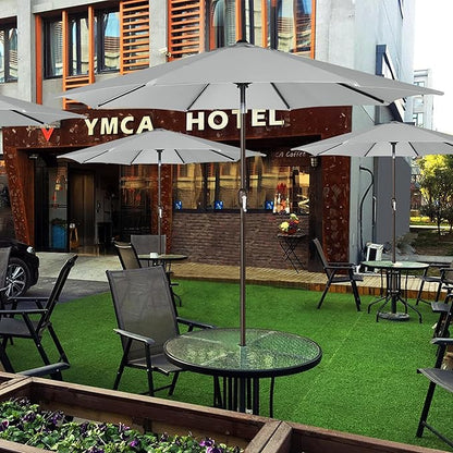 Blissun 9' Outdoor Patio Umbrella, Outdoor Table Umbrella, Yard Umbrella, Market Umbrella with 8 Sturdy Ribs, Push Button Tilt and Crank