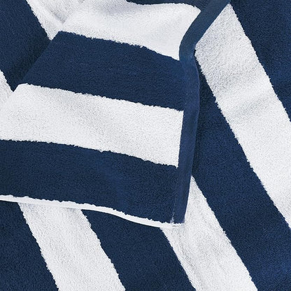 Utopia Towels 4 Pack Cabana Stripe Beach Towel Oversized 100% Ring Spun Cotton Beth Towels Highly Absorbent Quick, Navy