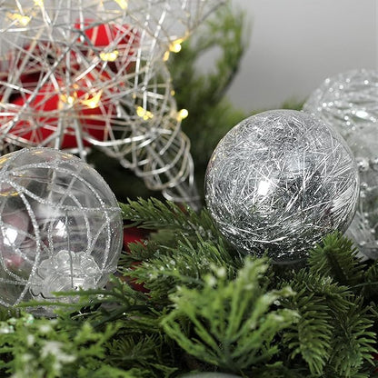 Clear Christmas Ball Ornaments, 30ct Shatterproof Xmas Ball Decorations for Christmas Tree 2.36 Inch Silver Hanging Decorative Baubles Set with Dedicated Stuff for Christmas Wedding Party