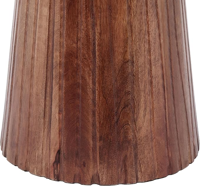 Christopher Knight Home Darvi Wooden Small End Table, Indoor Round Side Table with Drum Base, Mid Century Modern Coffee Table Round for Living Room, Modern Accent Table, Honey