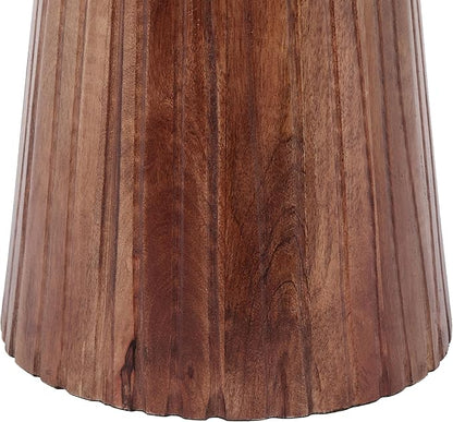 Christopher Knight Home Darvi Wooden Small End Table, Indoor Round Side Table with Drum Base, Mid Century Modern Coffee Table Round for Living Room, Modern Accent Table, Honey
