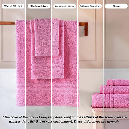 Hawmam Linen Pink Hand Towels 4 Pack Turkish Cotton Premium Quality Soft and Absorbent Small Towels for Bathroom