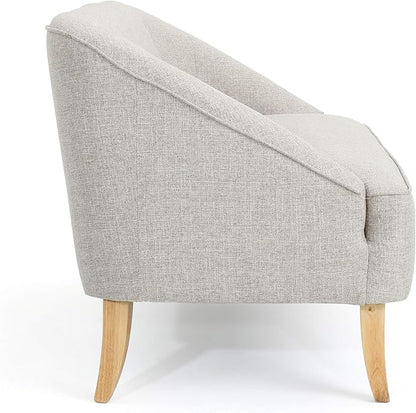 Christopher Knight Home Justus Mid Century Modern Fabric Loveseat, Beige Natural