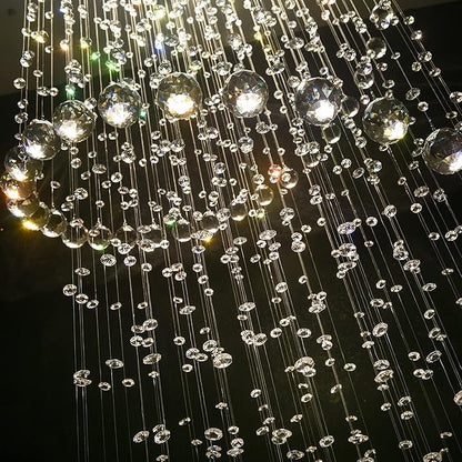 78 Inches Crystal Glam Chandelier Long Light Chandeliers with Dimmable Light Bulbs Silver High Ceiling Pendants Light Fixtures for Foyer Entryway Living Room Stair