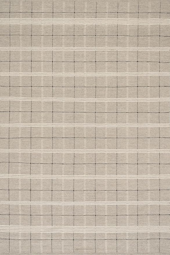 Rugs USA x Nate Berkus Downing Plaid Wool Cozy Area Rug, 9' 6" x 13' 6", Grey