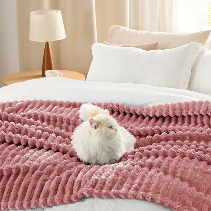 Bedsure GentleSoft Brick Dust Fleece Throw Blanket for  - Cozy Soft Blankets for Women, Cute Small Throws for Girls, 50x60 Inches