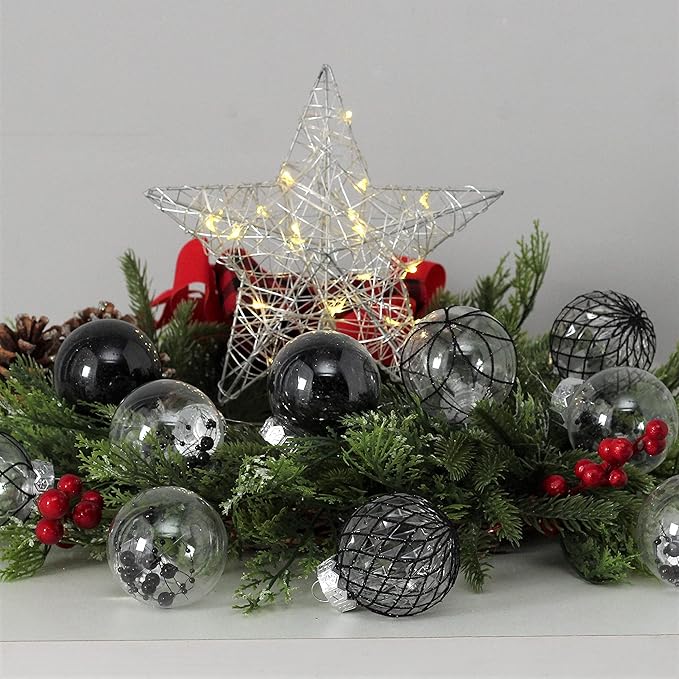 Clear Christmas Ball Ornaments, 30ct Shatterproof Xmas Ball Decorations 2.36" for Halloween Christmas Party