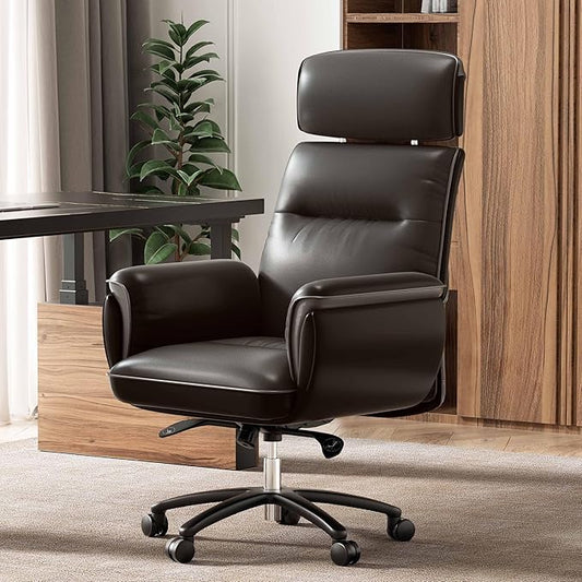 EUREKA ERGONOMIC Royal Ergonomic Office Chair Executive Desk Chair, Microfiber Leather High Back Executive Chair Comfy Ergonomic 360° Swivel with Lumbar for Home Workshop- Black