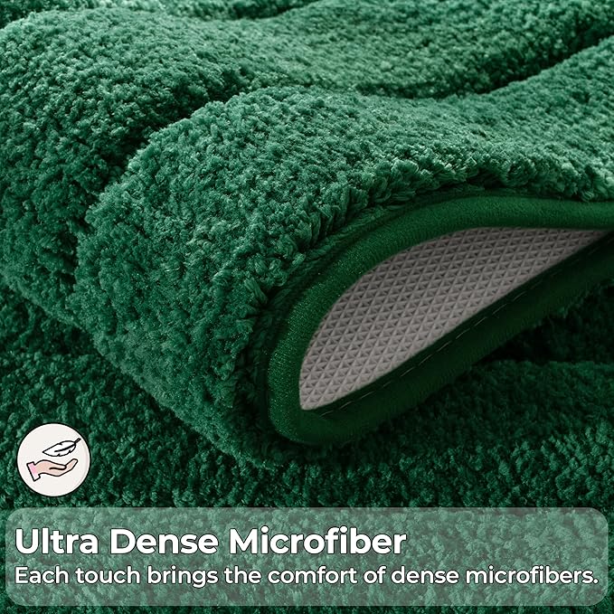GRANNY SAYS Green Bathroom Rugs Non Slip, 20" x 32", Bath Rugs for Bathroom, Small Bath Rug Washable，Absorbent Bath Mats for Floor, Microfiber Bath Mat for Tub, Absorbent Shower Rugs