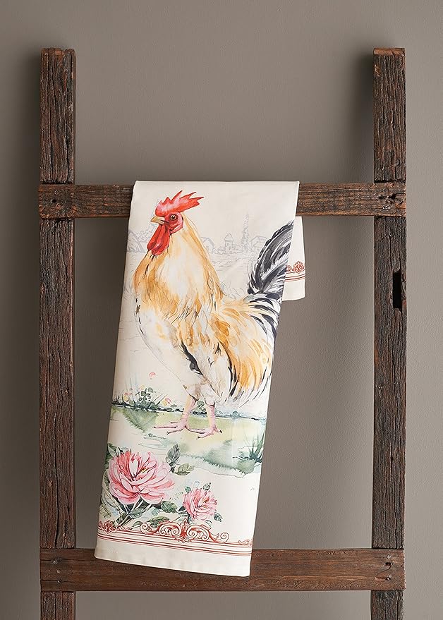 Maison d'Hermine 100% Cotton Kitchen Towels Campagne Coq Set of 2 Quick Drying Dish Towels Spring Summer