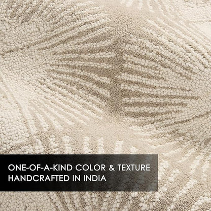 Nicole Miller New York Kendall Fluted Geo Handcrafted Area Rug, 100% Wool Rug, Taupe, 3'x5'