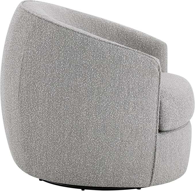 CHITA Swivel Barrel Chair, Modern Comfy FSC Certified Upholstered Boucle Accent Chair for Living Room, Fully Assembled, Light Grey