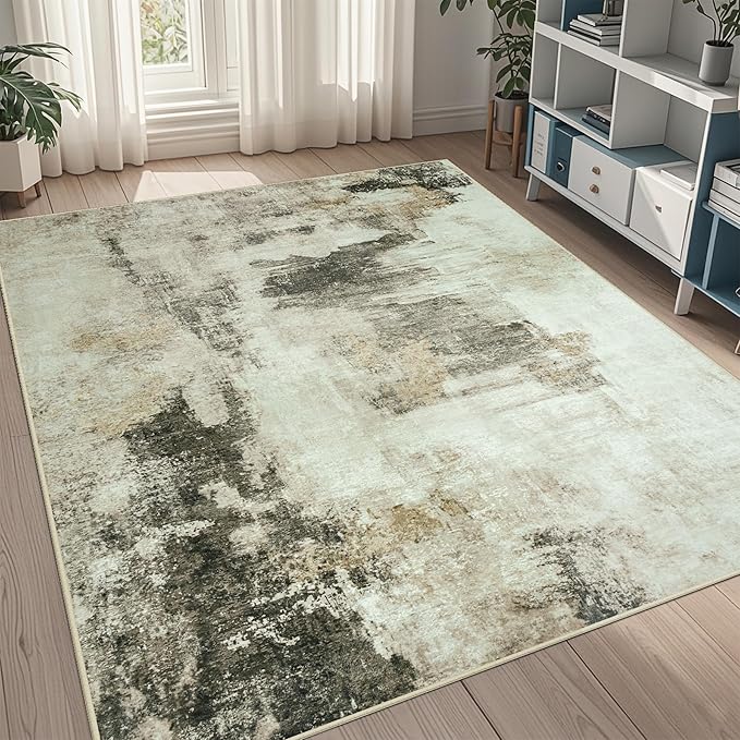5x8 Area Rugs for Living Room Rug Washable: Abstract Rug for Dining Room Bedroom Carpet Non Slip 5 by 8 Indoor Modern Nursery Home Office Coffee