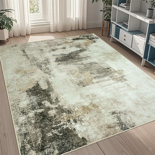 5x8 Area Rugs for Living Room Rug Washable: Abstract Rug for Dining Room Bedroom Carpet Non Slip 5 by 8 Indoor Modern Nursery Home Office Coffee