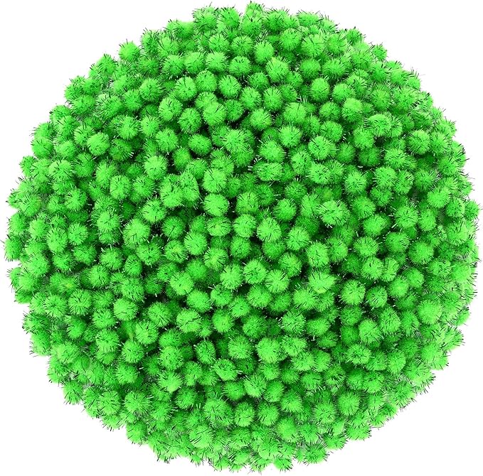 SEPGLITTER Christmas Pom Poms Balls, 1000 Pieces Light Green Glitter Pompoms Pom Poms for Crafts Making DIY Holiday Christmas Decorations Supplies (0.47inch/1.2cm )