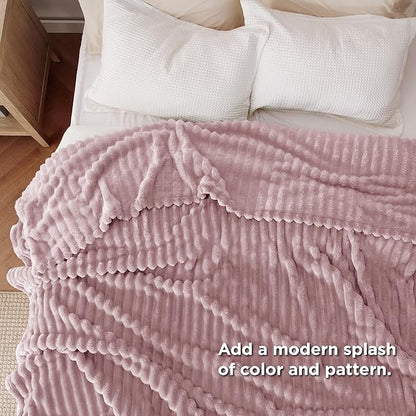 Bedsure GentleSoft Pink Fleece Blanket for - Cozy Soft Blankets for Women, Cute Small Throws for Girls, 108x90 Inches