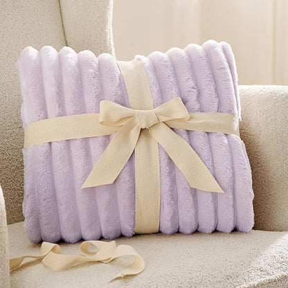 Bedsure GentleSoft Lavender Fog Fleece Blanket for - Super Soft Cozy King Blankets for Women, Cute Small Blanket for Girls, 108x90 Inches