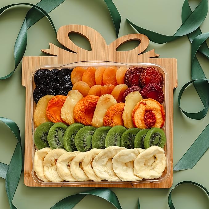 Dried Fruit Birthday Gift Box, Gift Basket Assortment | Apple, Mango, Apricot and more | Great for Snacks, Healthy Gifts, Parties, Corporate, Sympathy, Holidays, Men, Women, Families | Bonnie and Pop