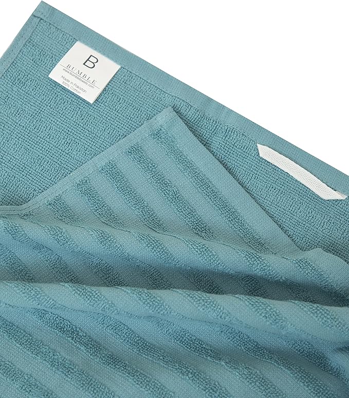 Premium Kitchen Towels 6 Pack Large Cotton Flat Terry Absorbent Tea Towels with Hanging Loop Aqua Striped 20x28