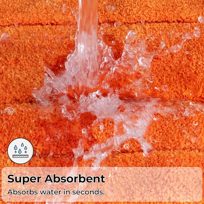 GRANNY SAYS Bathroom Rugs Non Slip, 20" x 32", Bath Rugs for Bathroom Washable, Bath Mats for Floor, Microfiber Bath Mat for Tub, Absorbent Bath Rugs for Bath, Orange