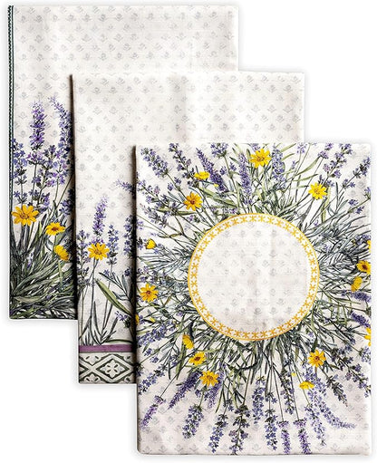 Maison d'Hermine Dish Towels 100% Cotton Absorbent Fanny Lavender Set of 3 Spring Summer