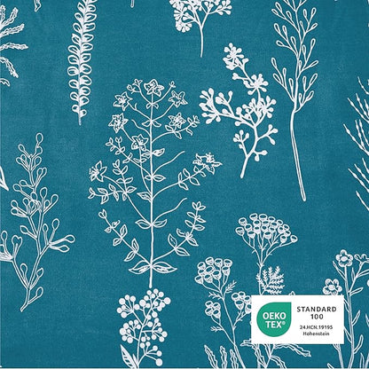 Bedsure Full Comforter Set - Teal Blue Bed Set, 3 Pieces Cute Floral Bedding, 1 Soft Reversible Botanical Flowers Comforter and 2 Pillow Shams