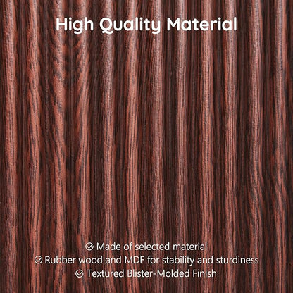 Fluted 6 Drawer Tall Dresser with Curved Profile,47.8" Tall Drawers with Reeded Texture,Gold Handles Storage Organizer Cabinet for Bedroom,Living Room,Entryway,Brown Oak