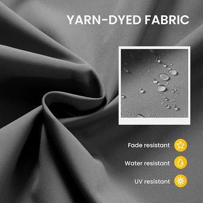 10 X 13 FT Cantilever Patio Umbrella with Base Included Outdoor Heavy Duty Double Top Windproof Rectangle Offset Umbrellas with 360-degree Rotation for Pool Deck Backyard, Grey