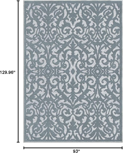 My Texas House Lady Bird Area Rug 7.9x10.10 Indoor Outdoor, Harbor Blue