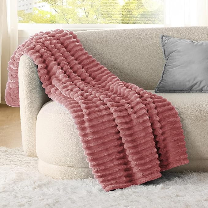 Bedsure GentleSoft Brick Dust Fleece Twin Blanket for - Cozy Soft Blankets for Women, Cute Small Throws for Girls, 60x80 Inches