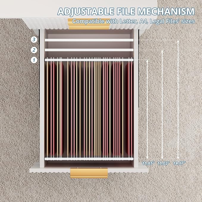 FURSUN 58" Modern Executive Desk with Storage, Home Office Desk with Drawer & Cabinet, Wooden Fluted Desk for Study, Living Room, Bedroom, White