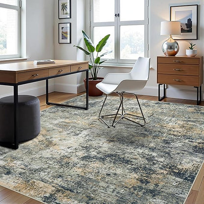 8x10 Area Rugs for Living Room Rug Washable: Abstract Large Rug for Dining Room Bedroom Carpet Non Slip 8 by 10 Indoor Modern Nursery Home Office Multi