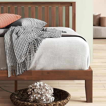 ZINUS Vivek Wood Platform Bed Frame with Headboard, Solid Wood Foundation with Wood Slat Support, No Box Spring Needed, Easy Assembly, King