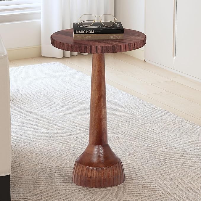 Christopher Knight Home Hiltona Wood End Table, Small Drink Table, Indoor Round Side Table, Modern Solid Wood Accent Table Coffee Table for Living Room Bedroom or Small Spaces, Honey