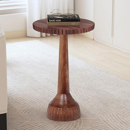 Christopher Knight Home Hiltona Wood End Table, Small Drink Table, Indoor Round Side Table, Modern Solid Wood Accent Table Coffee Table for Living Room Bedroom or Small Spaces, Honey