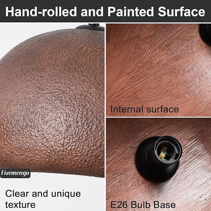 15.7in Wabi Sabi Pendant Lights Kitchen Island Lighting Fixture Ceiling Mount Brown Modern Japanese Lamp Japandi Chandelier for Dining Living Room Hallway Bedroom Restaurant Hanging Lamp